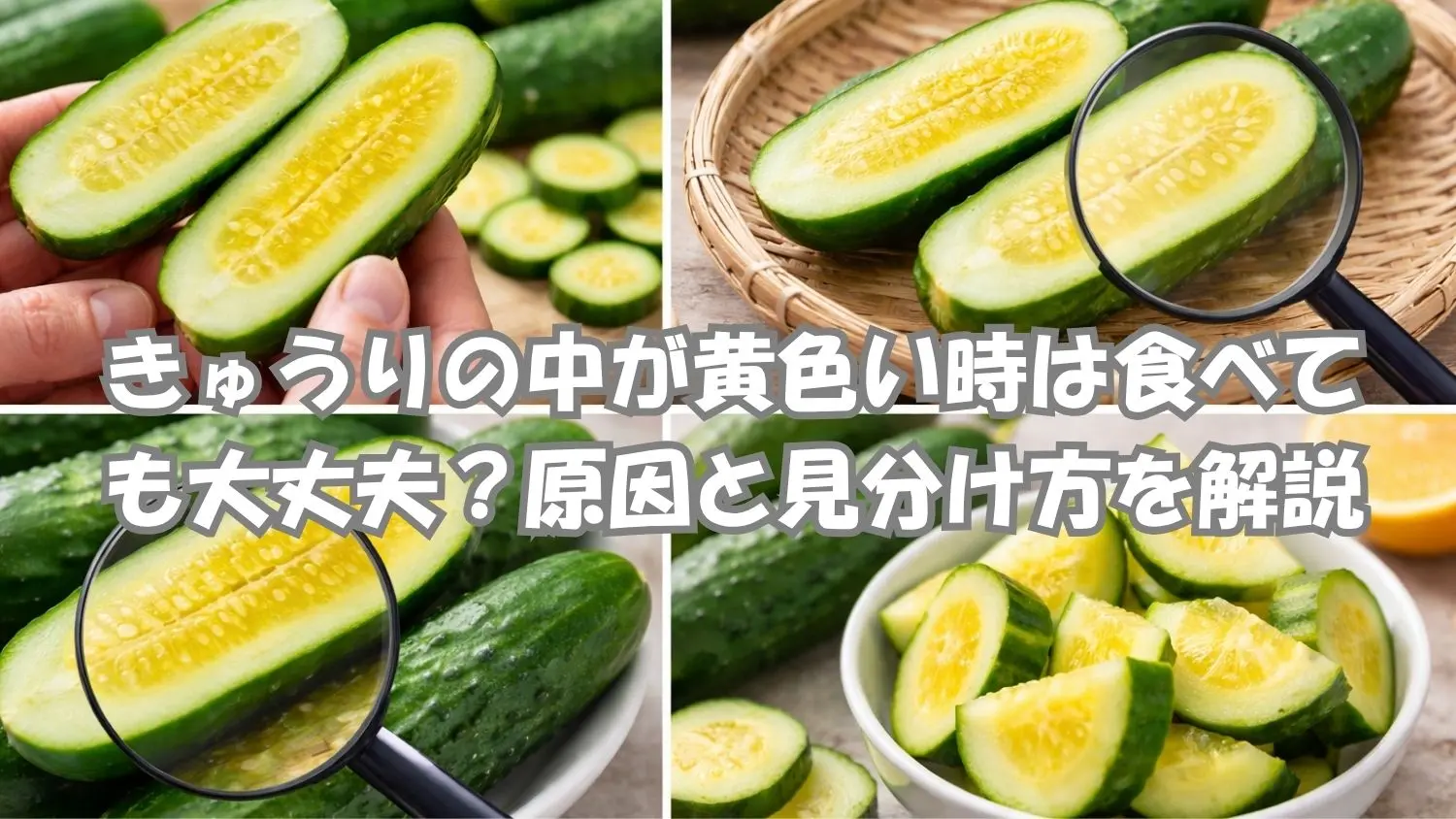 きゅうりの中が黄色い原因と食べられるかの見分け方のイメージ