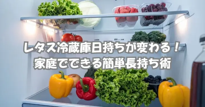 レタスの冷蔵庫保存で日持ちアップ！家庭でできる簡単保存テクニック5選を紹介するアイキャッチ画像