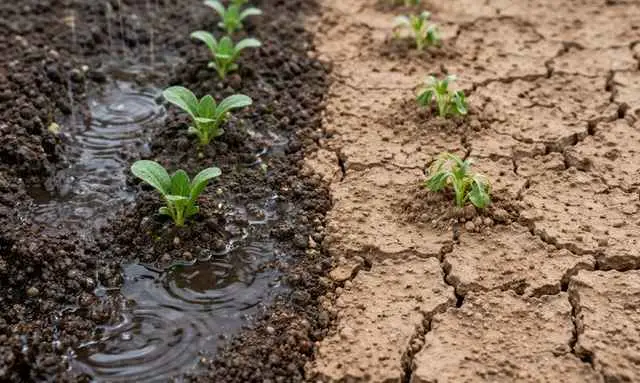 小松菜の水やり過多と水不足による生育差の比較 小松菜の水やり過多と水不足による生育差の比較