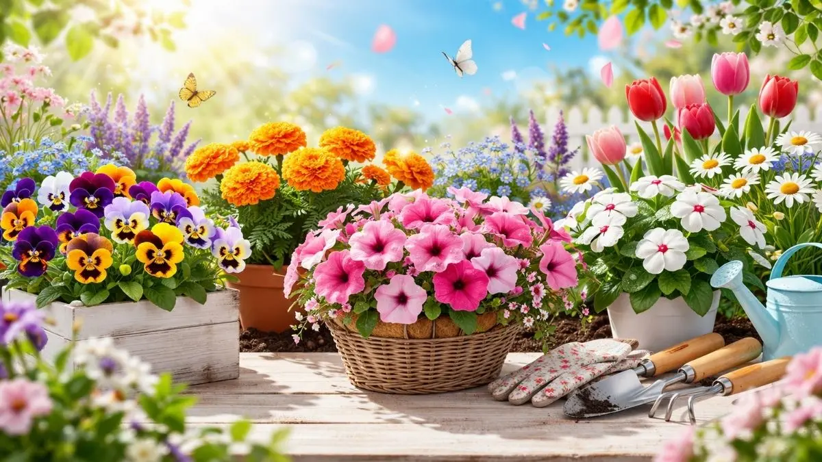 春におすすめの育てやすい花を集めた、初心者向けガーデニングアイキャッチ画像