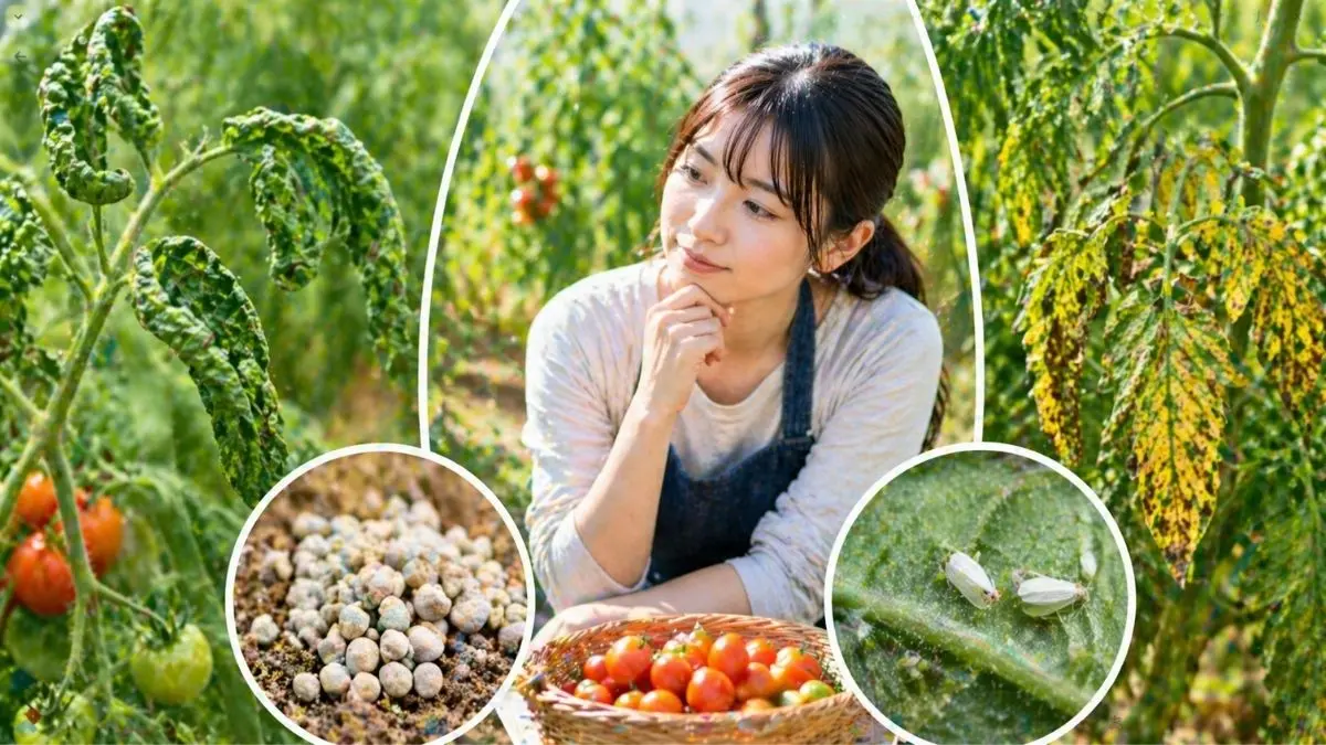 トマトの葉が内側に丸まるのはなぜ？肥料過多・病気の見分けと正しい対処法