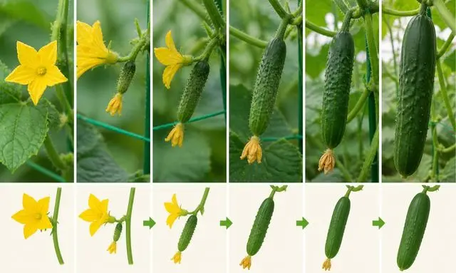 きゅうりの実ができるまでの流れ｜花から収穫までの成長過程を画像で解説