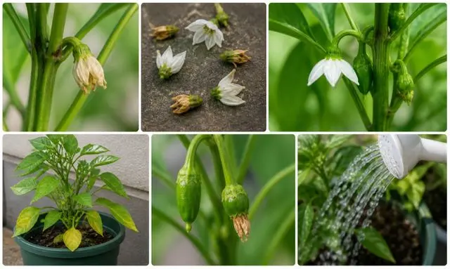 ピーマンの花が落ちるときの症状｜しおれ・落花・実がつかない原因の見分け方