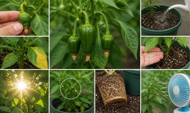 ピーマンの実が小さい原因｜水不足・肥料バランス・日照不足・根詰まりの見分け方