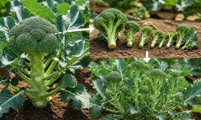 ブロッコリーは何回収穫できる？頂花蕾収穫後に脇芽が増える様子
