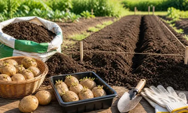 じゃがいも 植え付け 前 準備 種芋 土づくり 道具 栽培イメージ