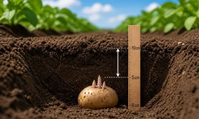 じゃがいも 植え付け 深さ 何cm 目安 5cm 10cm 種芋 栽培イメージ
