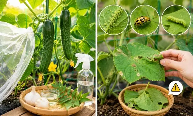 きゅうりの無農薬害虫対策とアブラムシ・ウリハムシ・イモムシ被害の見分け方